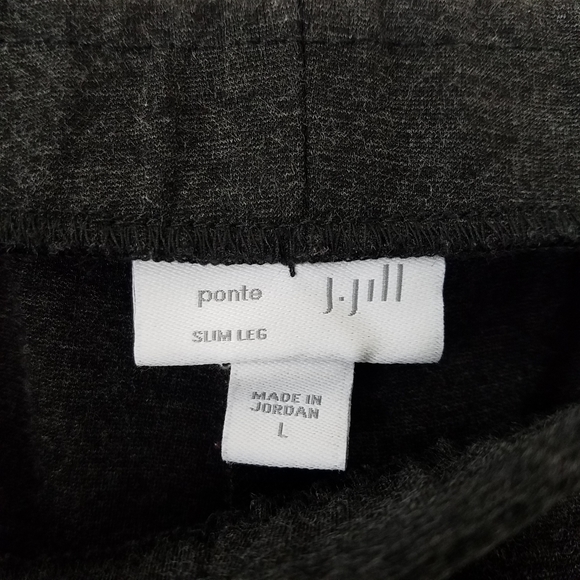 J. Jill Ponte Knit Gray Slim Leg Leggings, L - Picture 4 of 8
